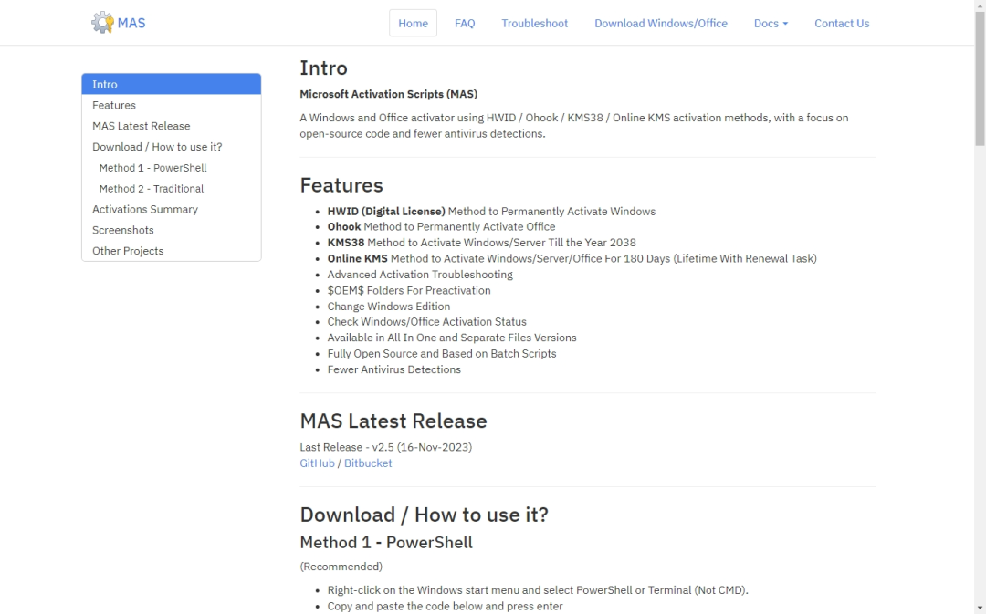 蕞强Microsoft激活工具MAS2.5，速度收藏